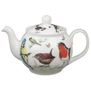 212 MAIN 130 ml Garden Birds Large Teapot with Spout, Multi-Color, Camp Kitchen Essential for Camping & Hiking, 1000Ml, Curved Body