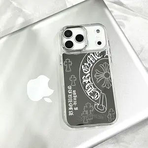 Premium Mirrored Gradient Laser-Etched Cross-Pattern Phone Case Compatible with iPhone 17/16/15/14/13 Pro Max and Air; Shock-Resistant, Designed for Photography; Birthday Gift Protective Case