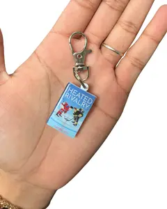 Acrylic Heated Rivalry Mini Book Charm, Fashion Costume Jewelry Accessory Keychain