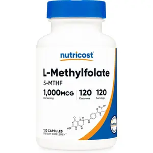 Nutricost Methylfolate 1000mcg, 120 Vegetarian Capsules - Gluten Free, Non-GMO (Methylated Folate)