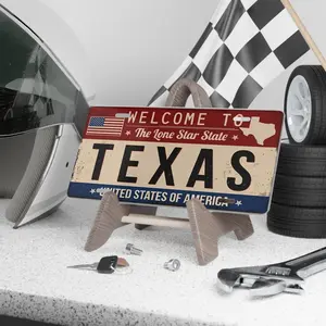 Vintage Texas License Plate Sign – Lone Star State Retro Metal Vanity Plate Wall Decor