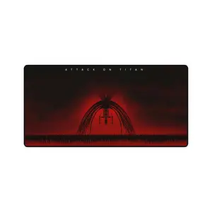 Attack on Titan Desk Mat, Founder Ymir Dark Red Design, Large Gaming Mouse Pad with Non-Slip Base, Durable Hemmed Edges