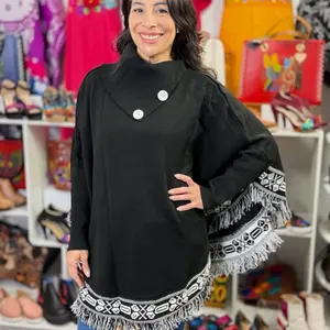 Mañanita rombo $45 - one size fits all - Hand Embroidered in Mexico, Vibrant Mexican Floral Design, Comfortable & Colorful, One-of-a-Kind Artisanal clothing - poncho artesanal mexicano