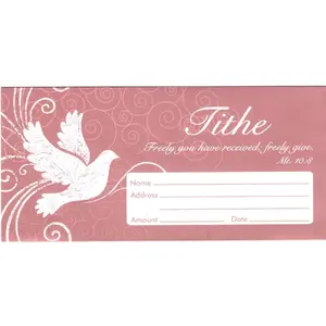 212 MAIN 100-Pack Christian Tithe Envelopes, Printed Religious Theme Dove-Design Home Supply Offering Envelopes, Pack Of 100