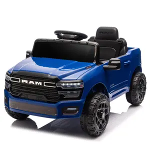 Dodge RAM 3500 Licensed Ride-On Toy for Kids 12V Dual Motor System 2.4G Remote Control LED Headlights Rear Shock Suspension Electric Car for Toddlers Aged 1-3 Blue