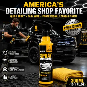 NUAN Car Paint Coating - Ceramic Coating Spray for Cars, 3-in-1 Waterless Wash & Wax, Hydrophobic Paint Protection, High Gloss Shine, SiO2 ceramic spray, wax polish spray, pH neutral car wash, headlight coating, ceramic coating kit, water beading spray
