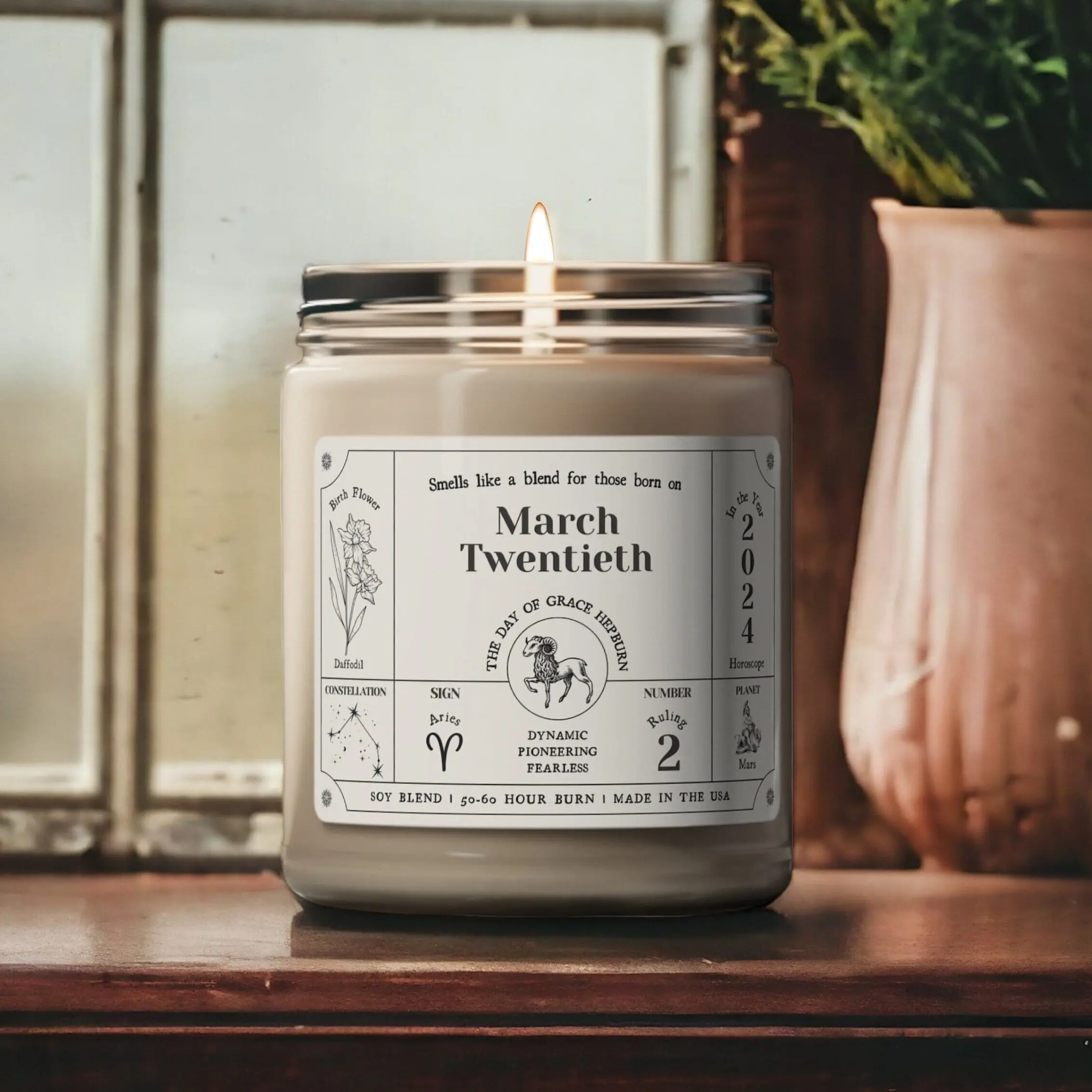Personalized Zodiac Candle Gift | Birthdate Candle Gift for Bestfriend Aries Candle Gifts | Nontoxic Intention Candles | Birth Month Candle