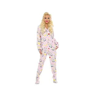 Pink Clumsy Cones Drop Seat Adult Onesie Pajamas
