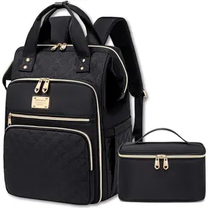 Lunch Backpack For Women,15.6 Inch Laptop Backpacks For Womens Back pack, Travel Backpacks,Work Backpack For Women (Black) mini klare coach jet teri saddle body kiss lock bag Waterproof Puffer Shoulder Bag portland leather naomi brixley crescent Cr Piece