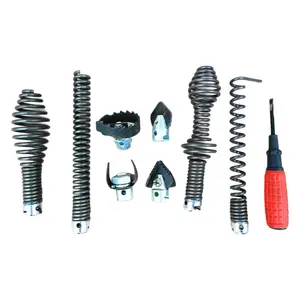 Drain Cutter Set Clog Remover Steel Auger Adapters for Drain Cleaner Machine