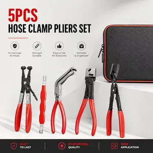 Automotive Electrical Disconnect Kit (5-Piece) - High Carbon Steel 360° Connector Separator, Hose Clamp Pliers, Hose Removal Tool, Wiring Terminal Remover, Car Accessories, Auto Parts Accessories,  brand day super blackvevor gift for Metal Portable