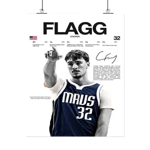 [New Sports Decor - Sale Up To 40%] [Unframe] Cooper Flagg Signed Poster, Hardline Series Basketball Wall Art, Future Star Decor, Athlete Room Display, Gift for Basketball Fans