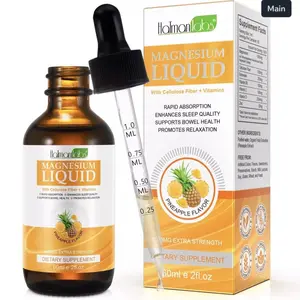 Magnesium Glycinate Drops - Magnesium Liquid Supplement 1000mg with Fiber Bromelain Vitamin B,C,D