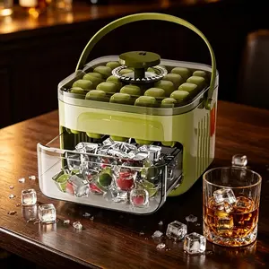 Press to Release Ice Cube Tray Large Capacity Plastic Ice Mold with Storage Box 50 Grids Home Kitchen Ice Making Tool Ice Cubes Maker Ice Cube Trays for Freezer