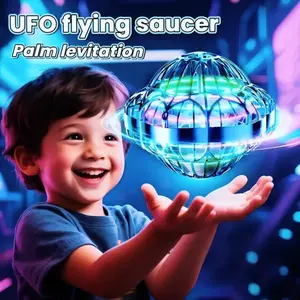 Ufo Smart Inductive Floating Flying Orb Ball Toy with LED Light Remote Control, High-Tech Ufo Rotating Gyroscope, Interactive Play Gift for Kids & Adults