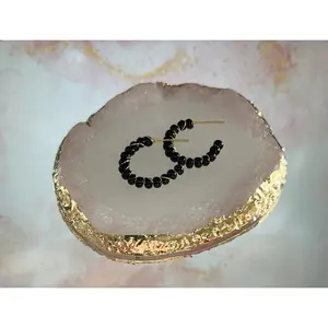 Black - Wired Mini Beaded Hoops