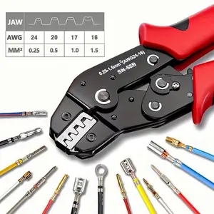 Professional Ratchet Wire Crimping Pliers,Carbon Steel Handle, AWG 24-16/0.25-1.5mm² Manual Crimper Tool,Perfect Crimps Every Time,Ratchet Wire Crimper with Auto-Release,with Ergonomic Grip & High-Carbon Steel Build