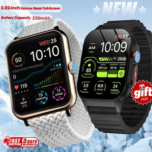 Buy One Get One Free-2026 New Year Smartwatch 2.02"Wireless Call/dial, Multi-sport Mode, Multiple APP Reminders, Alarm Clock Reminders, Play Wiremless Music, Copatible With IPhone/ Android, Perfect Gift Wearable Smartphone