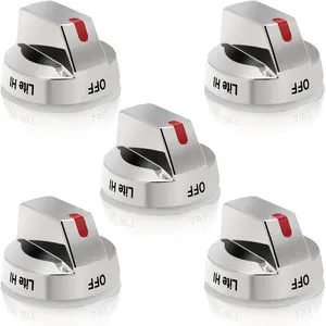[Upgraded] DG64-00473A Stove Knobs Compatible with  Gas Range/Oven/Stove, Sturdy Stainless Steel Reinforcement Ring, Top Burner Control Dial Knob Range Oven Replacement (5 Pack)