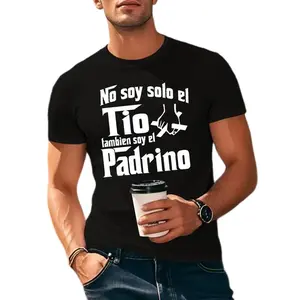 Men's Short-Sleeve Minimalist Graphic T-Shirt with Monkey Prints, Perfect Gift for Tio y Padrino Casual Tee