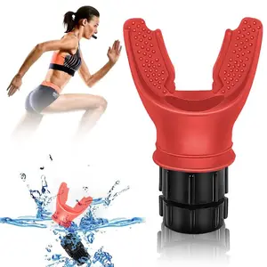 Portable breathing exercise device for lungs, Breathing trainer with Resistance Adjustable, Lung Trainer with excellent quality silicone, Improve Breathing Capacity and Endurance,Easy to Clean and Use(red)