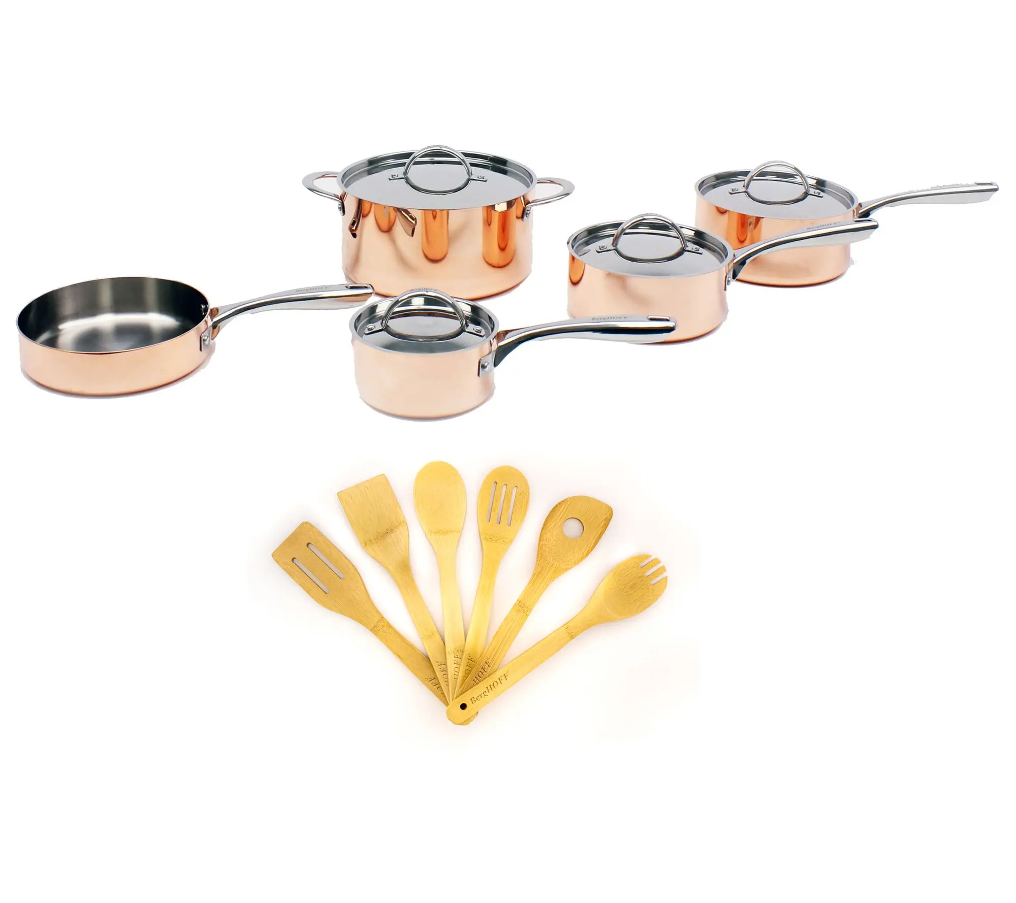 BergHOFF 15-Piece Copper Tri-Ply Cookware Set, Non-Hammered BergHOFF 15-Piece Copper Tri-Ply Cookware Set, Non-Hammered