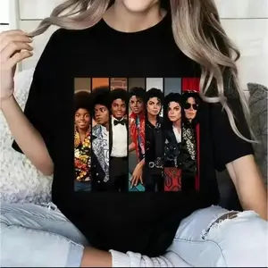Michael Jackson MJ Crystal Glove Vintage 90s Career Timeline Graphic T-Shirt - Unisex Retro Music Legend Iconic Short Sleeve Crew Neck Tee Perfect MJ Fan Gift summerwins
