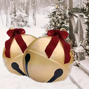 2pcs 24 Inch Giant Inflatable Christmas Ball Decorations, Outdoor Indoor Hanging Ornaments with Bow, Easy Install, Durable