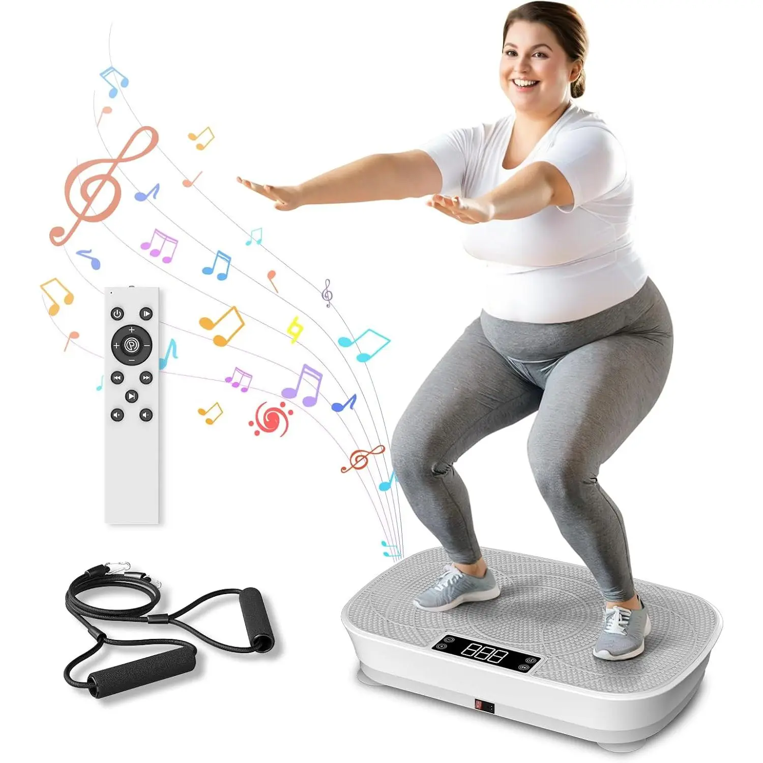 Vibration Plate Exercise Machine - Bluetooth Music & 400LBS Capacity Vibration Plate for Lymphatic Drainage & Weight Loss with 99 Speed Levels, Whole Body Vibration Plate for Home Fitness