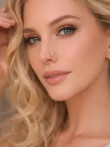 3pcs Rhinestone Decorated Clip-On Nose Rings, Adjustable Fake Nose Piercing Jewelry, Fashionable Hip-Hop Accessories for Women