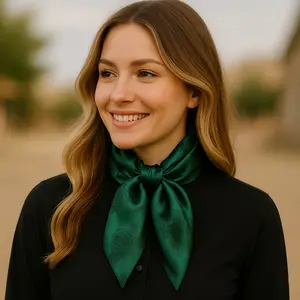 42X42"  Emerald Jacquard XL Wild Rag / Scarf WR3523