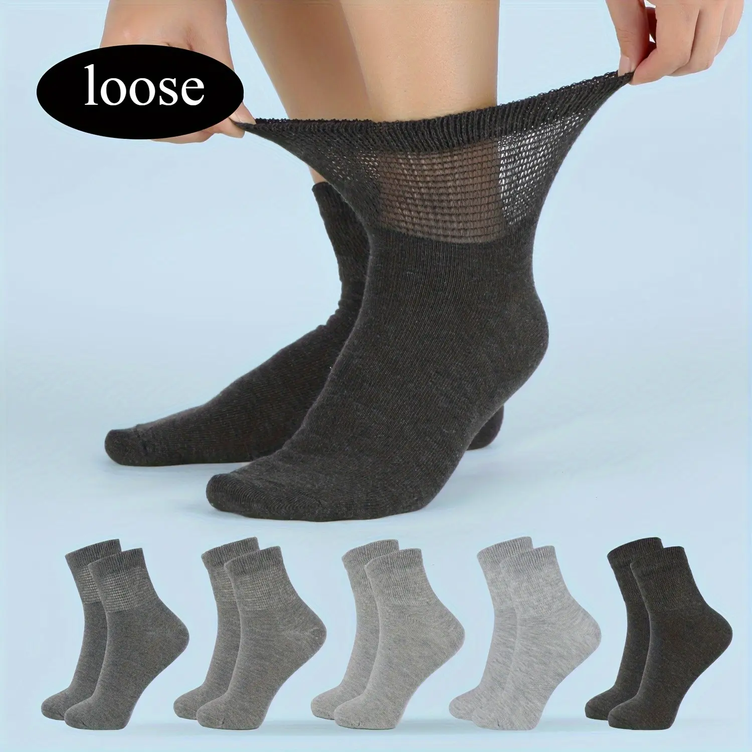 Women's Diabetic Socks (5/10/20/30 Pairs), Seamless, Breathable & Soft Comfort Fit - Polyester/Spandex Blend, Machine Washable, Everyday Wear for Diabetes Care, Neutral Color Socks, Socks For Women