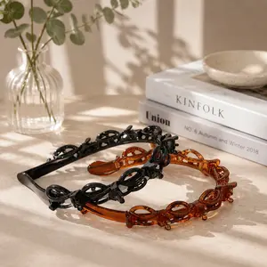 Bangs Hairpin Headband 2 Pack – Toothed Weave Clip Headband for Braiding & Styling, Fashion Hair Accessories for Women & Girls, Ideal Graduation & Mothers Day Gift (Black & Brown) SummerVibes