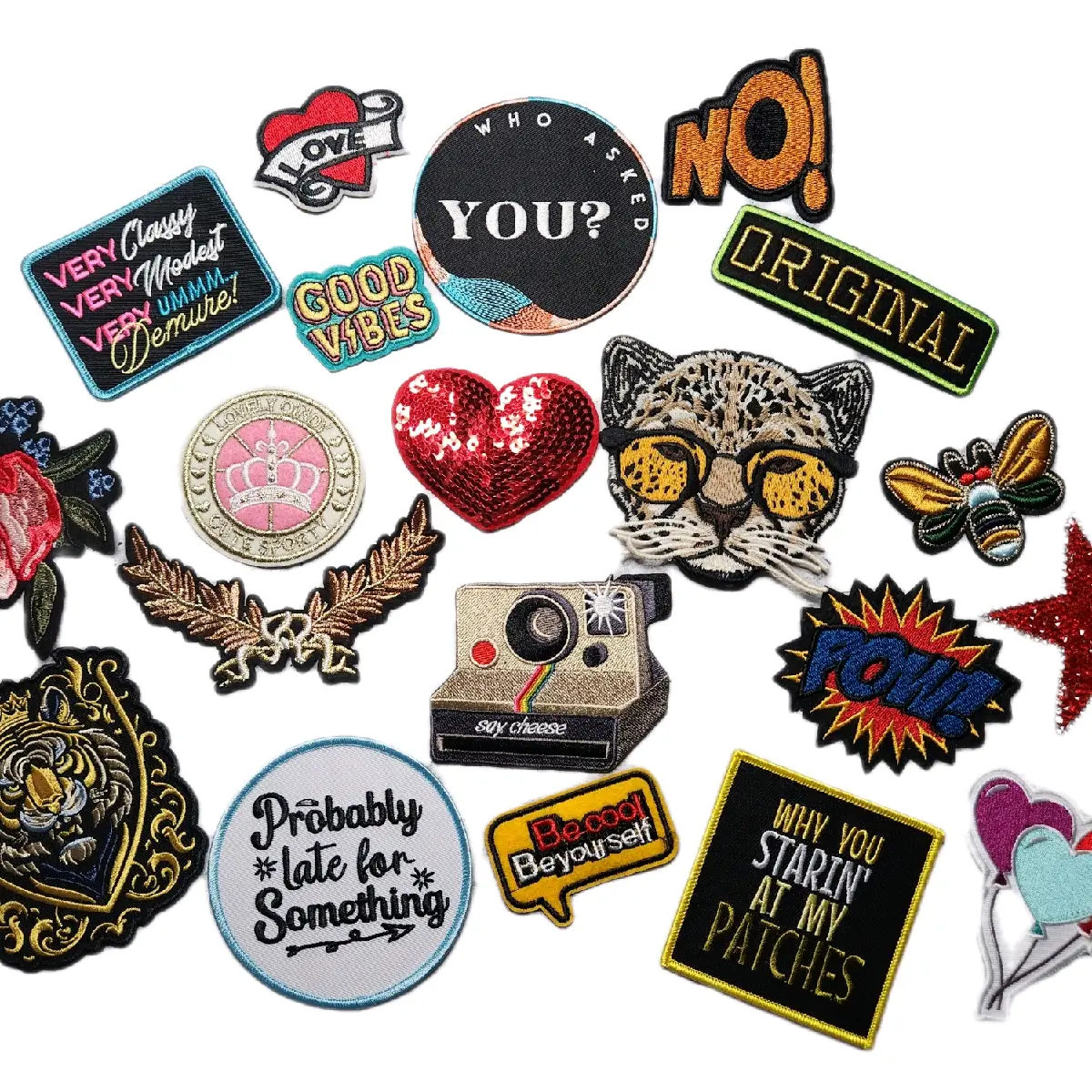 Patch Party Club 20-Pc Trucker Hat Bundle for Customizing & Styling - Embroidered Statement, Applique, Trendy Patches for Hats, Jackets & Socks, DIY, Crafts