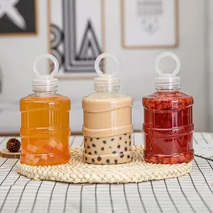 Random Style 500Ml/16.9Oz Mini Water Bucket with 8pcs Capped Beverage Bottles - Easy to Hang And Carry, Perfect for Parties, Cafes, And Outdoor Storage of Milk Tea, Juice, And Cold Drinks