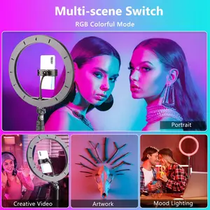 UEGOGO 63" Tall Adjustable Tripod with 12" Dimmable LED Ring Light & Phone Holder – Professional Makeup/ TikTok/ YouTube/ Zoom Live Streaming Lighting Kit – Portable Photography Light – Ideal Christmas, New Year & Black Friday Gift