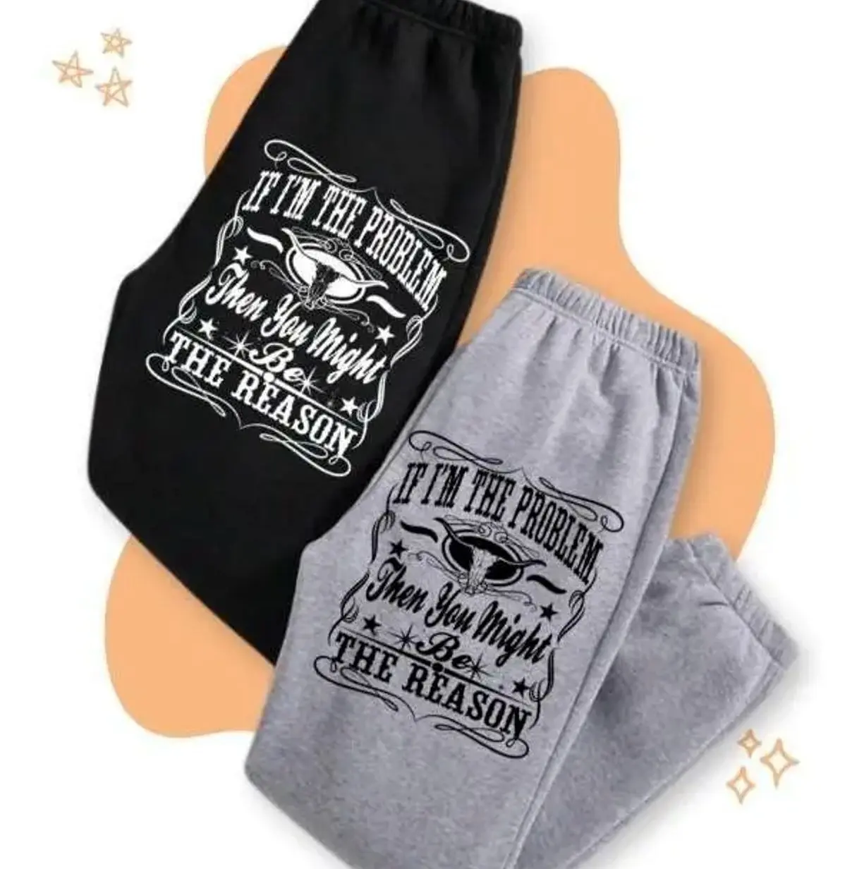 Vintage If I'm The Problem Then You Might Be The Reason Printed Sweatpants, Western Sweatpants, Country Music Sweatpants, Gift For him/her O
