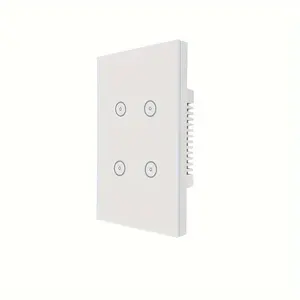 WiFi Smart Light Switch, 3-Gang & 4-Gang, Works with Alexa & Google Assistant, Touch Light Switch with White Glass Panel & LED Backlight, App Remote Control & Timer, Neutral Wire Required (1-Pack)