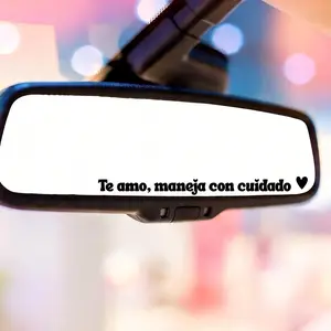 4PACK Te Amo Maneja Con Cuidado Car Decal for Rearview Mirror & Windshield Simple Design for Safe Driving Ideal for Drivers & Car Enthusiasts Vehicle Exterior Decoration Sticker