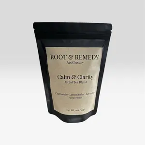Root & Remedy Apothecary Calm & Clarity Herbal Tea Blend with Chamomile Lemon Balm Lavender Peppermint 2oz
