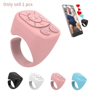 Remote Control Ring, Bluetooth-compatible Page Turning Feature Ring Scroller, Rechargeable Camera Shutter Short Video and Music Remote, for iOS Android Phones