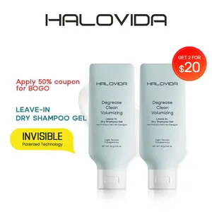 Halovida Leave-in Light Hair Dry Shampoo Gel 2.28oz,4D hyaluronic acid,Silk protein,Instant Oil Absorption,Invisible Volume Boost,Long-Lasting Oil Control,Safe & Clean Formula,Perfect for On-the-Go,Cleanser & Haircare,Holiday Haul