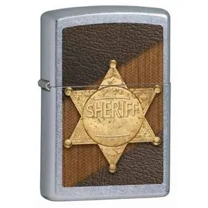 Zippo Sheriff Street Chrome Lighter with Realistic Badge Design Made in USA in Eco-Friendly Gift Box