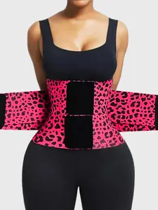 1 Count Women's Leopard Print Adjustable Waist Trainer, Fajas, Triple Wrap Nylon Waist Cincher Comfort Wear, Abdomen Smoothing Body Shaper Support Belts, Multicolor Stylish Girdle, Perfect for Party & Training, Shapewear