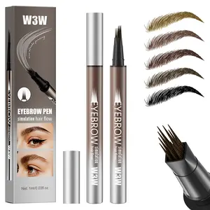 4D Microblading Eyebrow Pen, Waterproof Micro Fork Tip Brow Pencil for Natural Hair-Like Strokes, Long Lasting Smudge Proof Eyebrow Tint, Easy Fill Sparse Brows & Draw Lower Lashes for Daily Makeup Beginners, Brow makeup tool