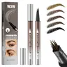 4D Microblading Eyebrow Pen, Waterproof Micro Fork Tip Brow Pencil for Natural Hair-Like Strokes, Long Lasting Smudge Proof Eyebrow Tint, Easy Fill Sparse Brows & Draw Lower Lashes for Daily Makeup Beginners, Brow makeup tool
