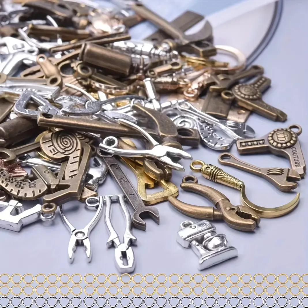 Assorted Zinc Metal Animal Pendant Design Set (100-200g) with Jump Rings, Unisex Personalized Charms for Handmade Jewelry DIY Fashion Projects & Gifts, Handmade Jewelry Charms
