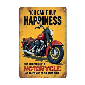 1pc Vintage Harley-Davidson Motorcycle Sign - Red & Black Chrome Details, Retro Style Metal Tin Sign - Rustic Iron Wall Art for Home, Office, Cafe, Bar, and Garage Decor - Easy to Hang, Versatile for Holiday and Seasonal Decorations