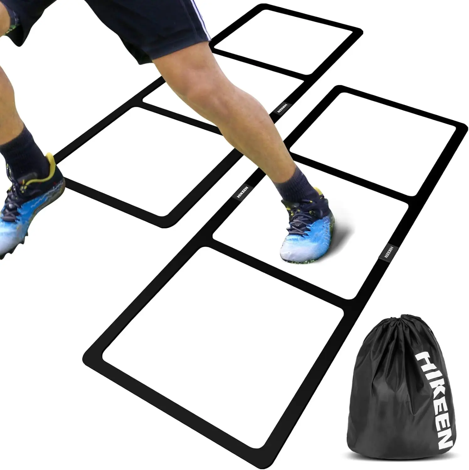 Hikeen Agility Ladder - Speed Ladder for Football, Basketball - Durable Rubber Training Ladder for Footwork with Carry Bag, Portable & Non-Slip Agility Football Training Equipment