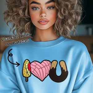 Mexican Sweets-Custom Iron On Patch - Chenille Patch for Crafts, 10.5” Size, Heat-Activated Adhesive, Versatile Design for Sweaters, T-Shirts, and More